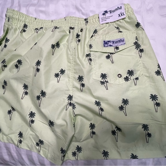 Trunks Surf & Swim Co Sano Swim Shorts Men's Size XXL Chambray Palms Green - Picture 8 of 14